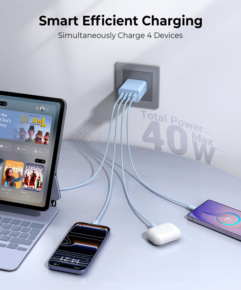 Dulums 2 Pack 40w USB C Wall Charger