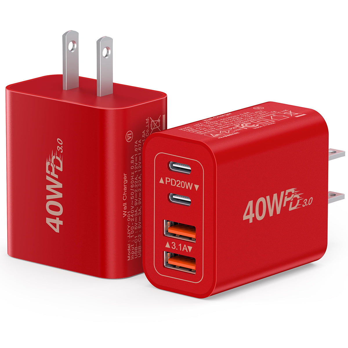 Dulums 2 Pack 40w USB C Wall Charger