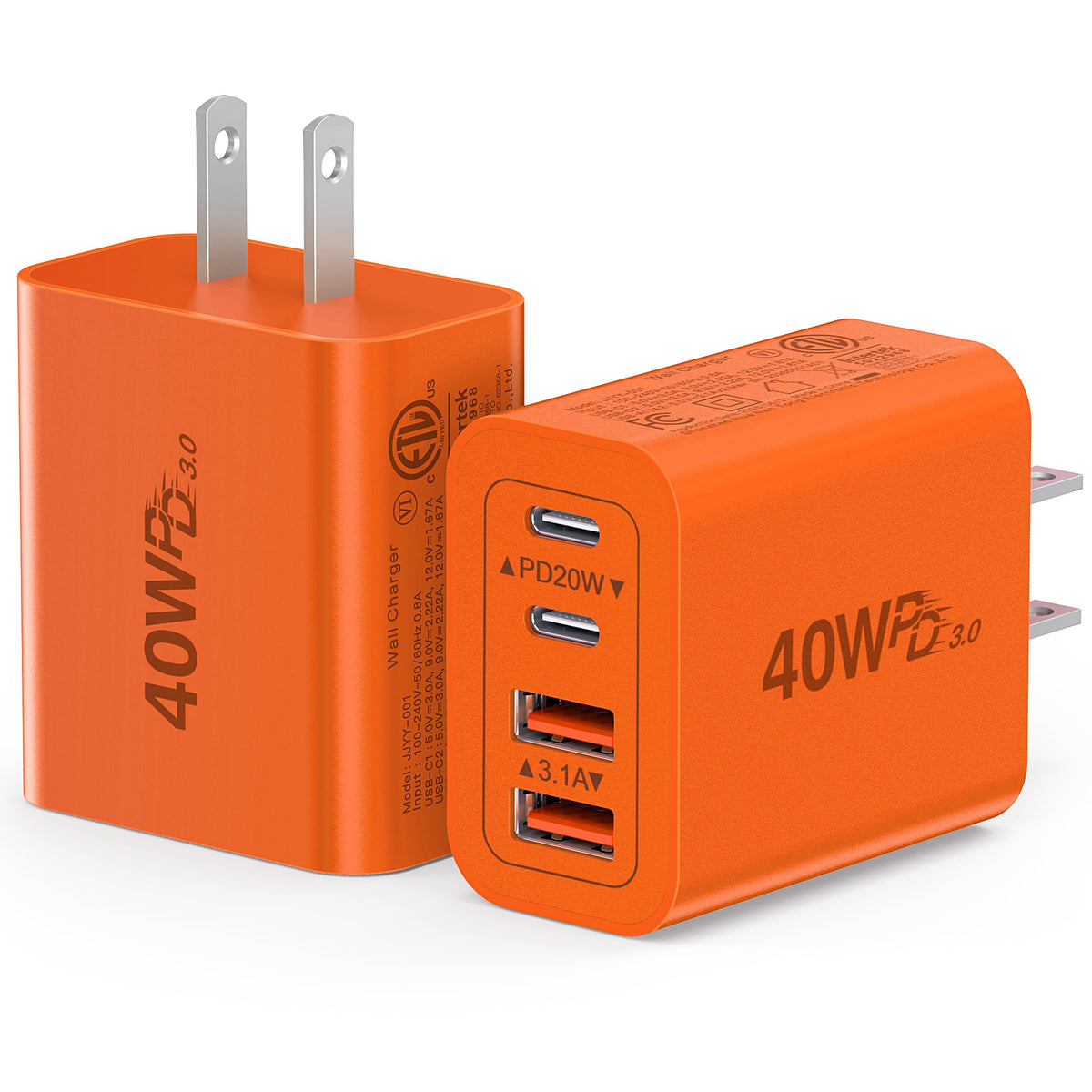 Dulums 2 Pack 40w USB C Wall Charger