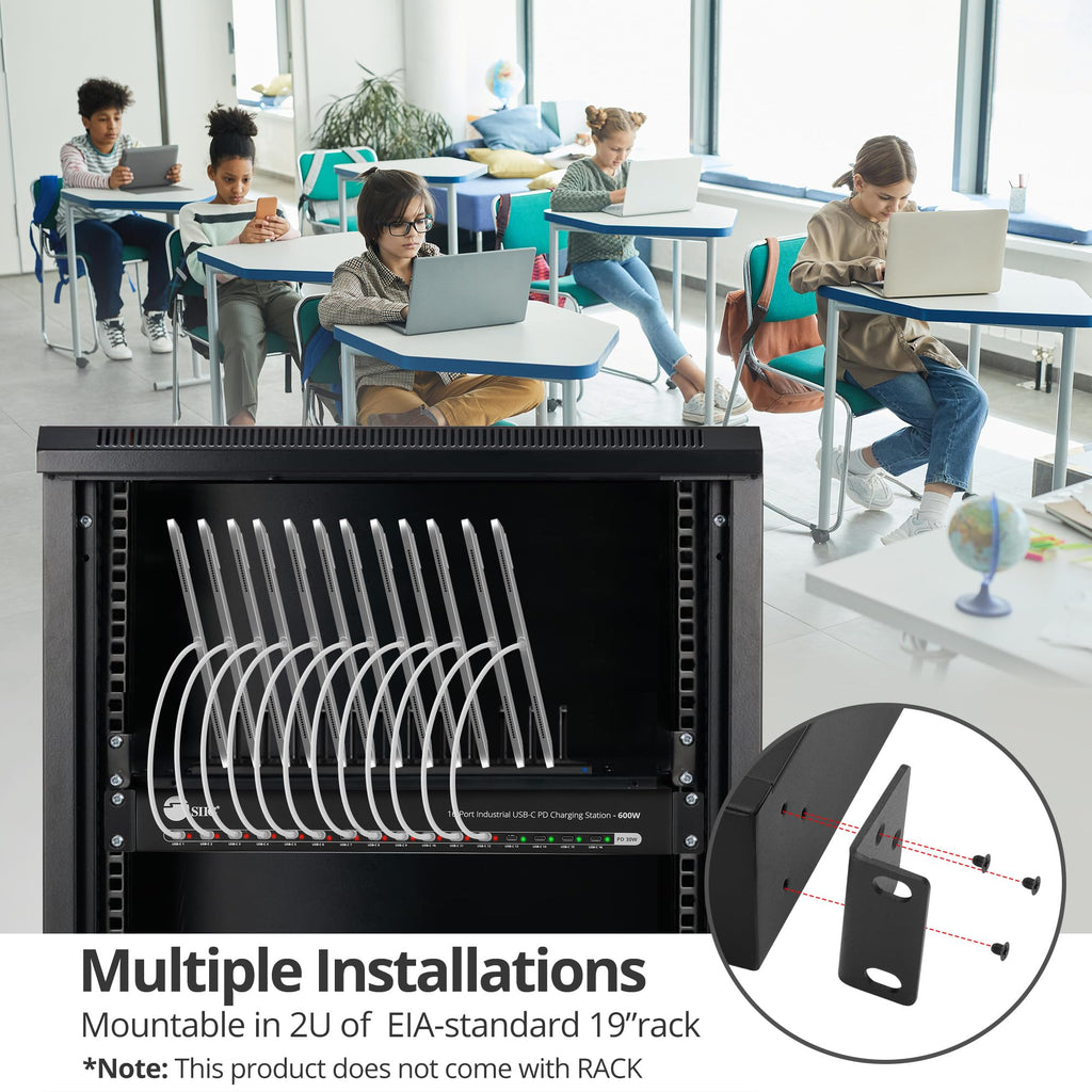 SIIG 16-Port 600W USB-C PD Industrial Charging Station
