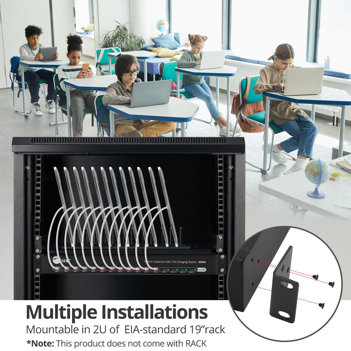 SIIG 16-Port 600W USB-C PD Industrial Charging Station