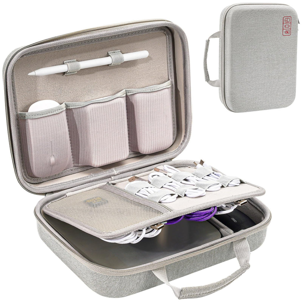 ProCase Hard Travel Electronic Organizer Case for MacBook Power Adapter Chargers Cables Power Bank Apple Magic Mouse Apple Pencil USB Flash Disk SD Card Small Portable Accessories Bag