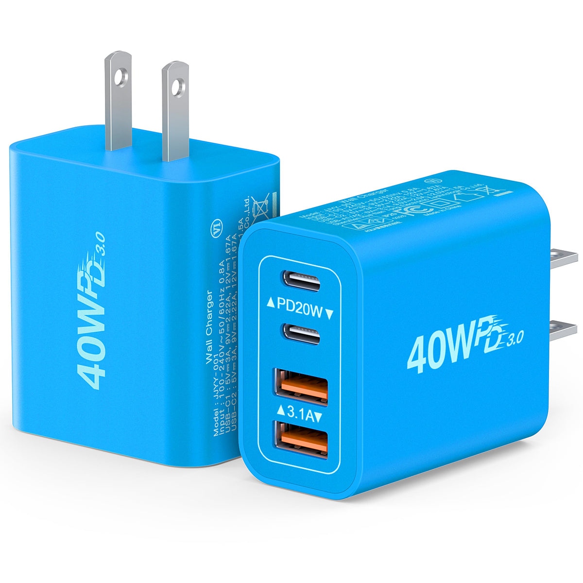 Dulums 2 Pack 40w USB C Wall Charger