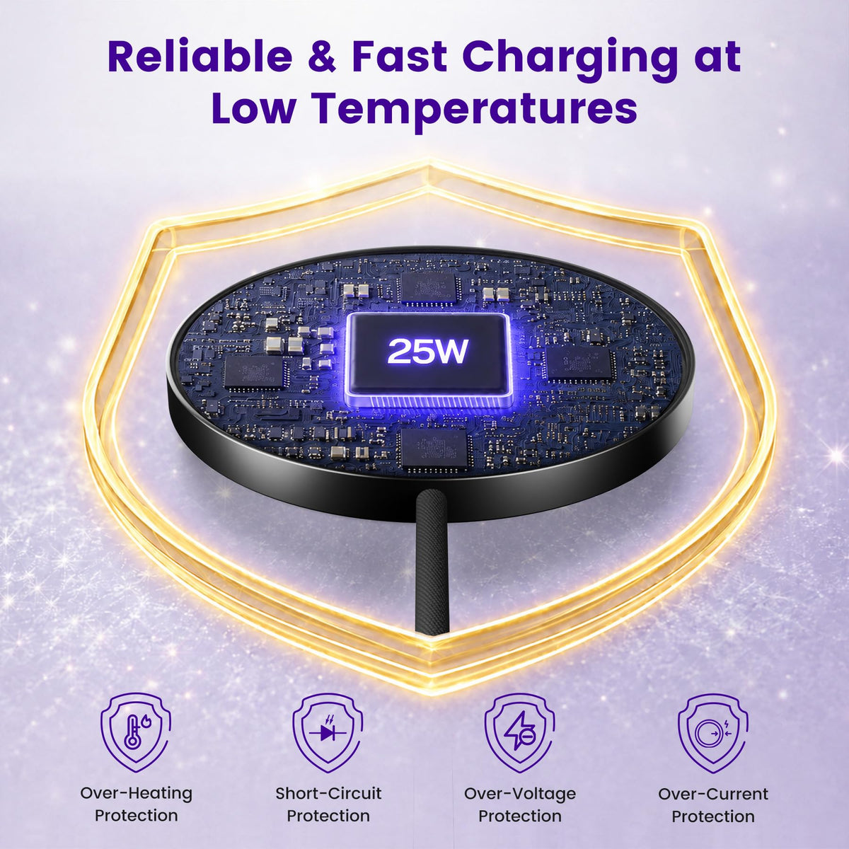 25W Magnetic Wireless Fast Charging Pad for Smartphones