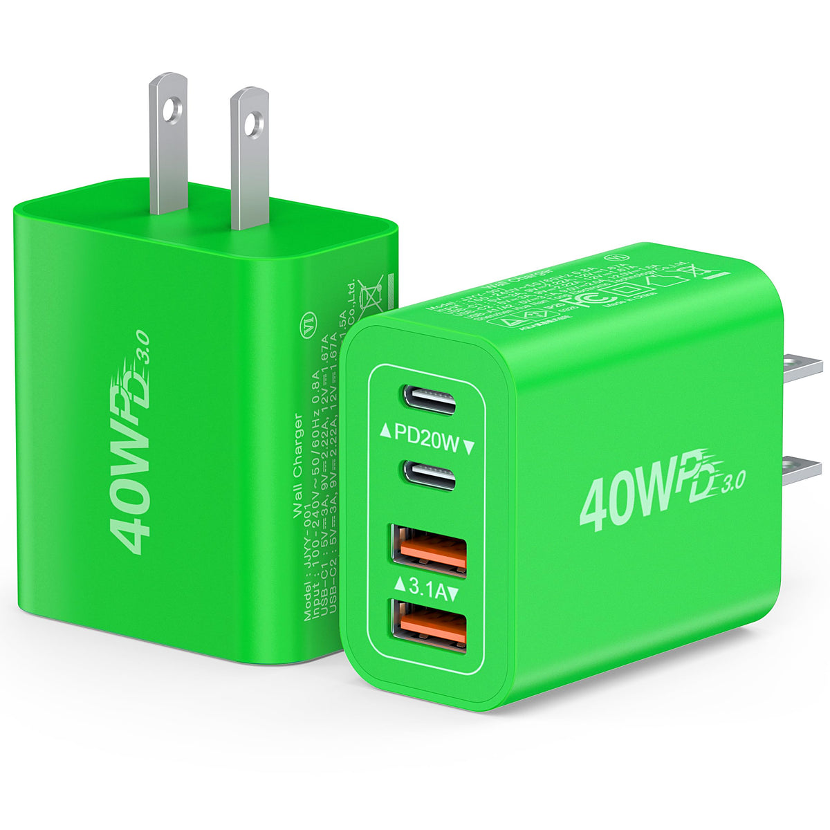 Dulums 2 Pack 40w USB C Wall Charger
