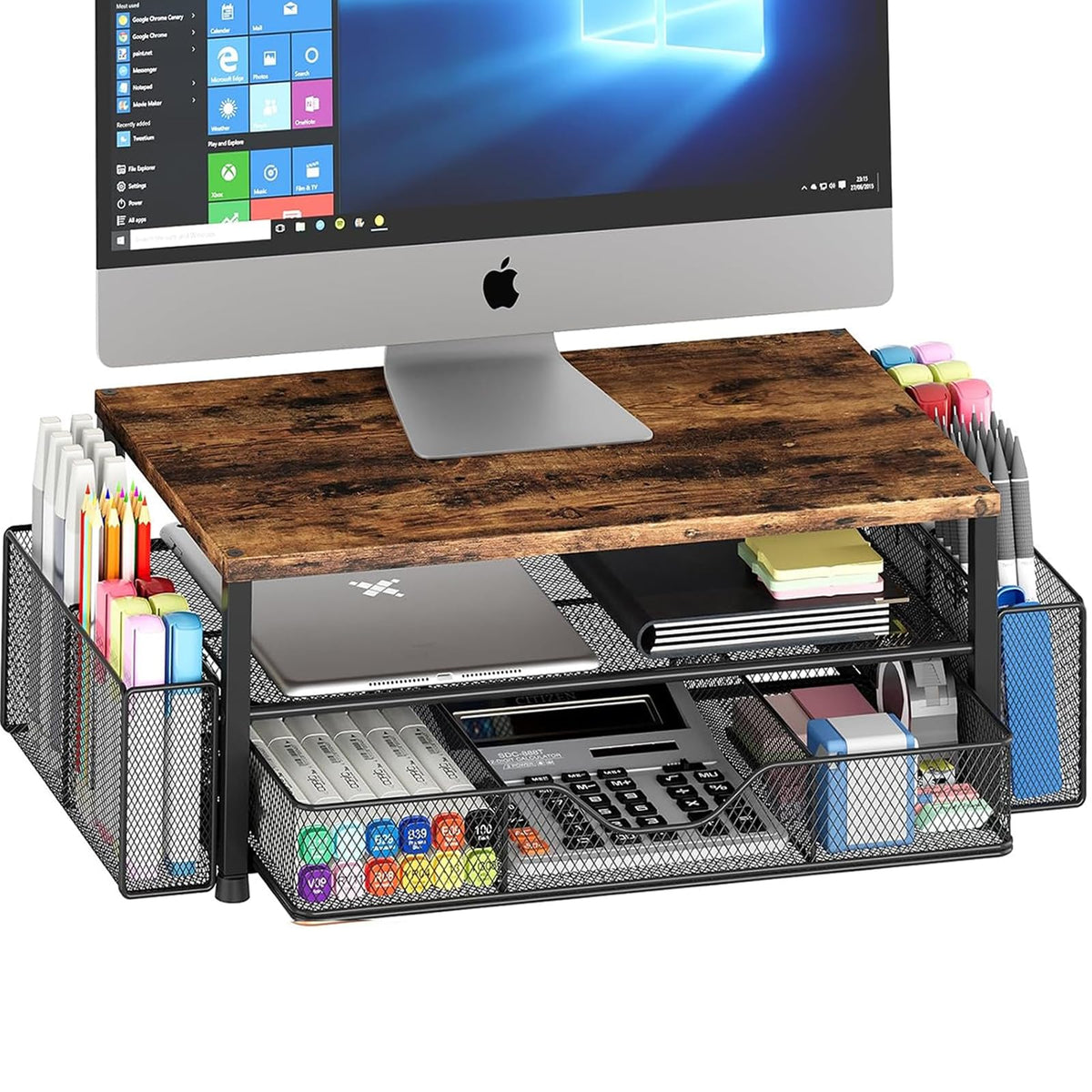 OPNICE Monitor Stand Riser with Drawer & Pen Holders