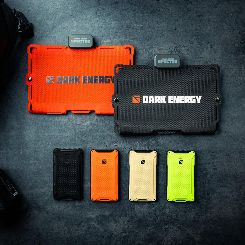 Dark Energy Backcountry Bundle - Poseidon Pro 10,000 mAh Portable Charger Power Bank + Spectre 18W Solar Panel with Accessory Kit & 20W Wall Charger - Off-Grid Generator System for Camping & Hiking