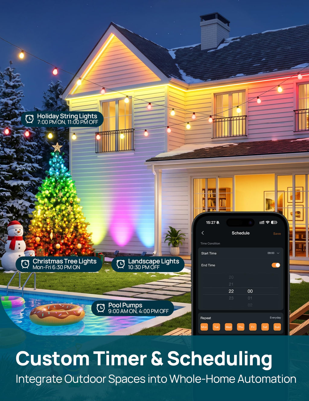 Linkind Matter Outdoor Smart Plug for Alexa, Apple & Google Home